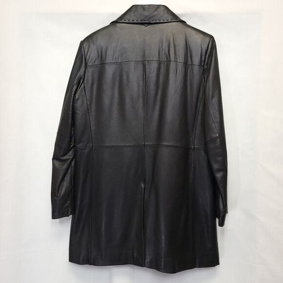 Anne Klein Leather Coat Jacket Size Medium Genuine Lamb Skin Button Down​​ - Picture 4 of 7